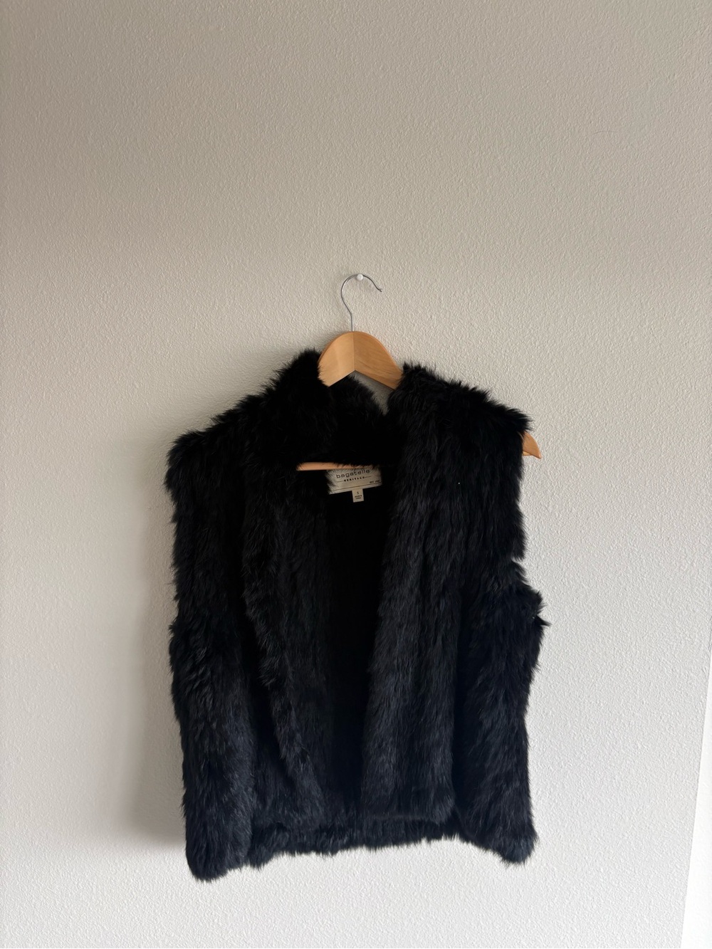 Black Real Rabbit Fur Vest - Women's Cozy Layer